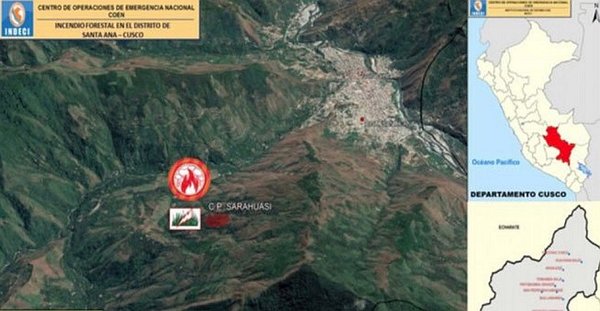 Cusco: Incendio forestal se registra en La Convención 