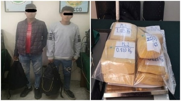 Viajeros caen con 11 kilos de droga en Cusco